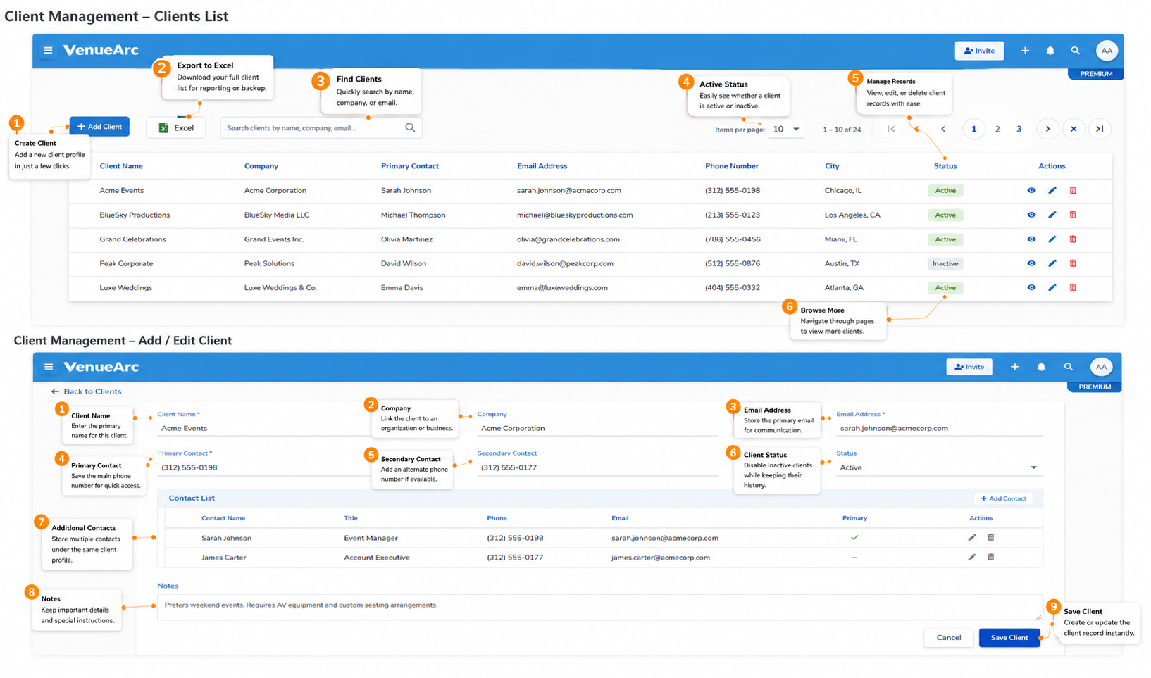 Client Management guide screenshot